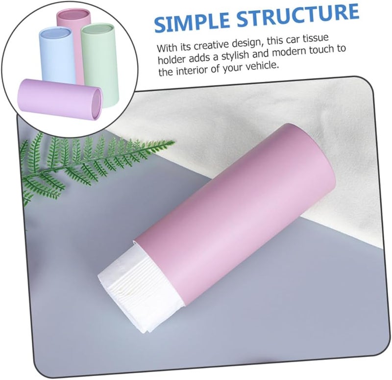 4 قطع حامل مناديل سيارات أسود قابلة لإعادة الاستخدام موزع علبة تخزين إبداعية لداخل السيارة - Image 5